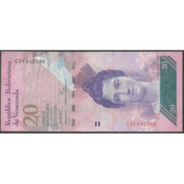 Venezuela 20 Bolivares 20 Mar 2007 C 8 Dig P91a