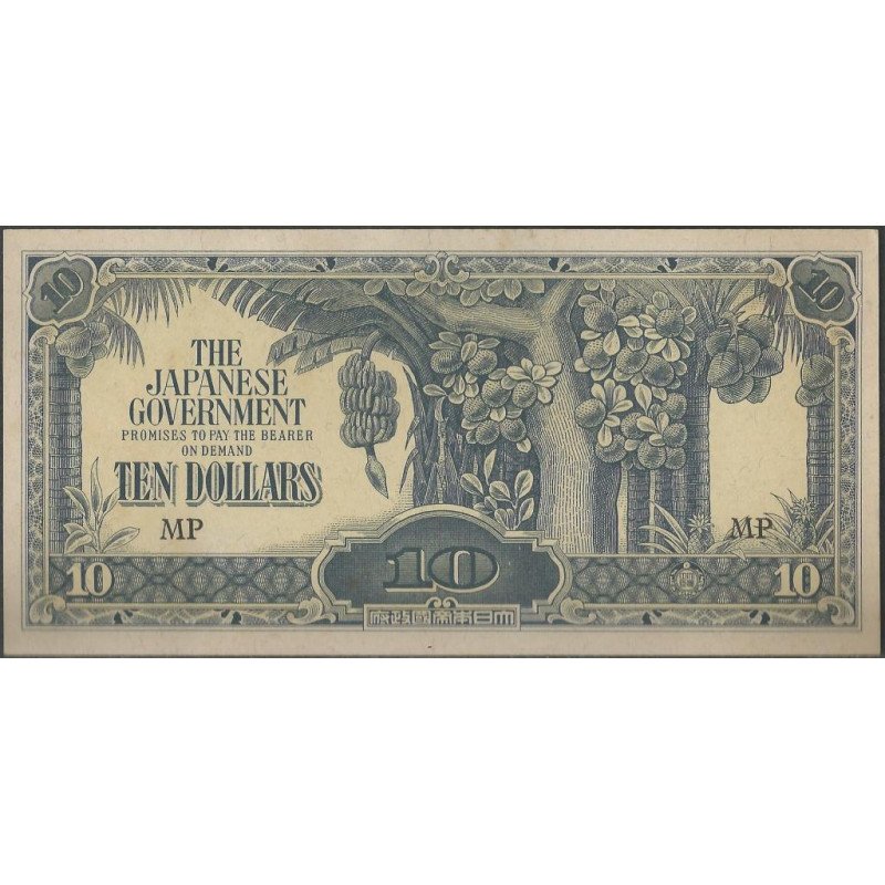 Malaya - Ocupacion Japonesa WWII, 10 Dollars ND1944 MP PM7c