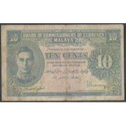 Malaya, 10 Cents 1 Jul 1941 P8