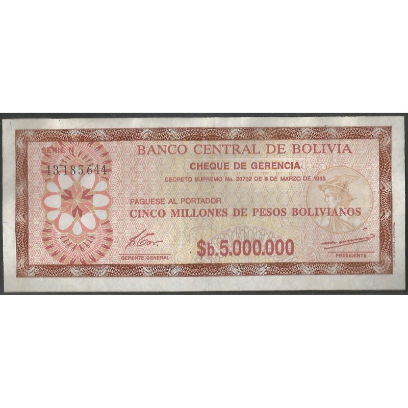 Bolivia, 5.000.000 Bolivianos D1985 Serie N P193