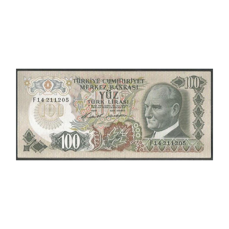 Turkya, 100 Liras L1970 (1972) P189a