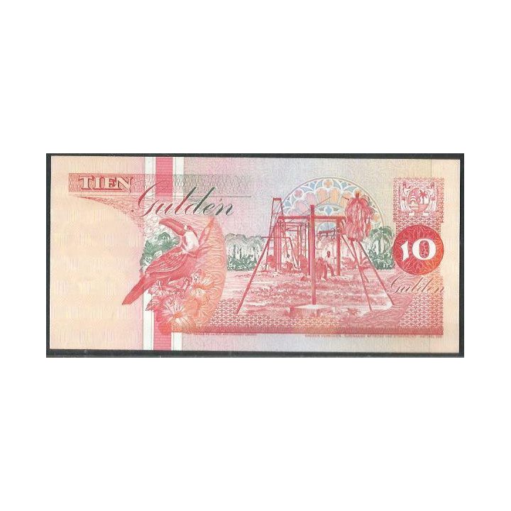 Suriname 10 Gulden 10 fEB 1998 P137b reverso