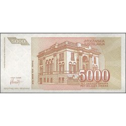 Yugoeslavia, 5.000 Dinara 1993 P128