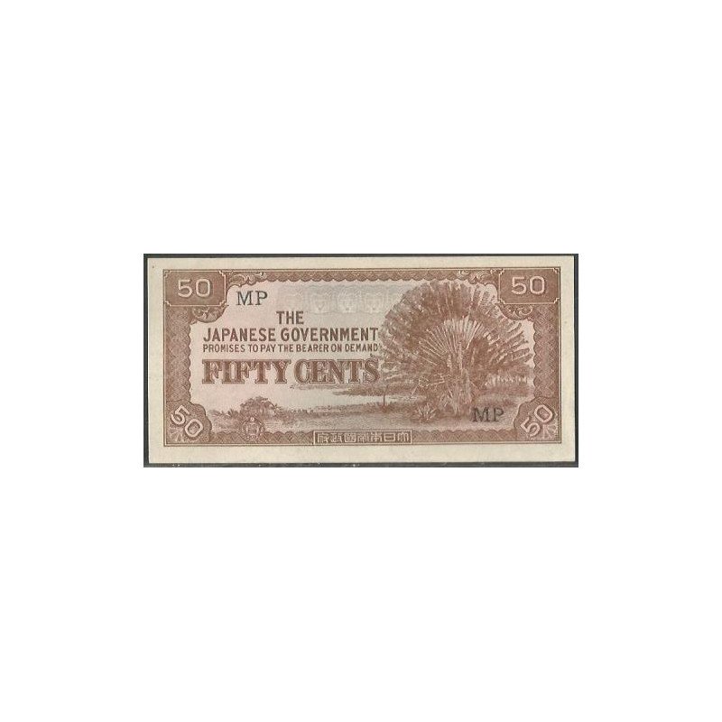 Malaya - Ocupacion Japonesa WWII, 50 Cents ND1942 MP PM4b