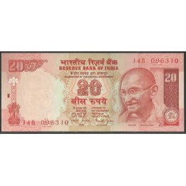 India 20 Rupias ND2002 A Firma 88 P89Ab