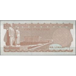 Turkya, 20 Liras L1970 (1974) I P187b