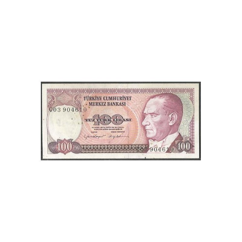 Turkya, 100 Liras L1970 (1984) P194a2