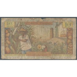 Antillas Francesas, 10 Francs ND1964 Firma 1 P8a