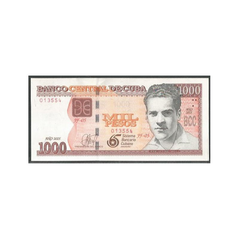 Cuba, 1.000 Pesos 2025 "65° Aniv. Sistema Bancario" P134