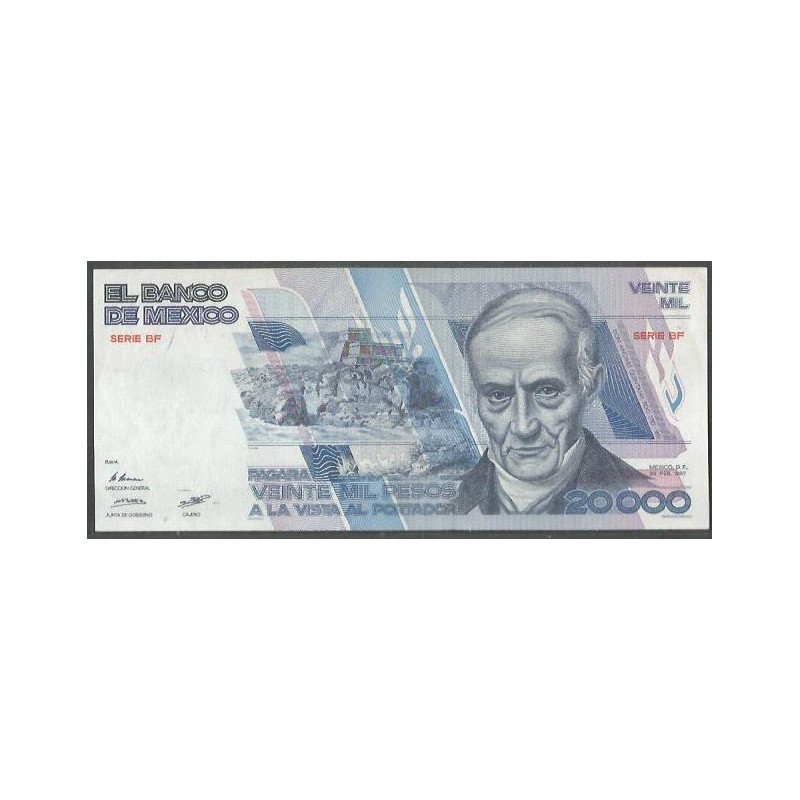 Mexico, 20.000 Pesos 24 Feb 1987 Serie BF P91b