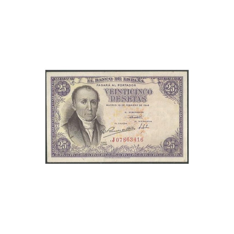 España, 25 Pesetas 19 Feb 1946 P130