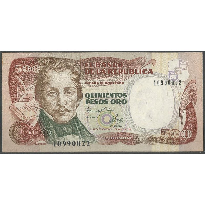 Billete de 500 Pesos 2 Mar 1992 BGW407