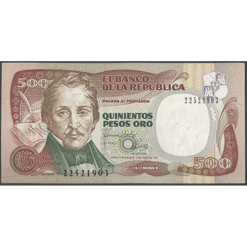 Billete de 500 Pesos 4 Ene 1993 BGW409