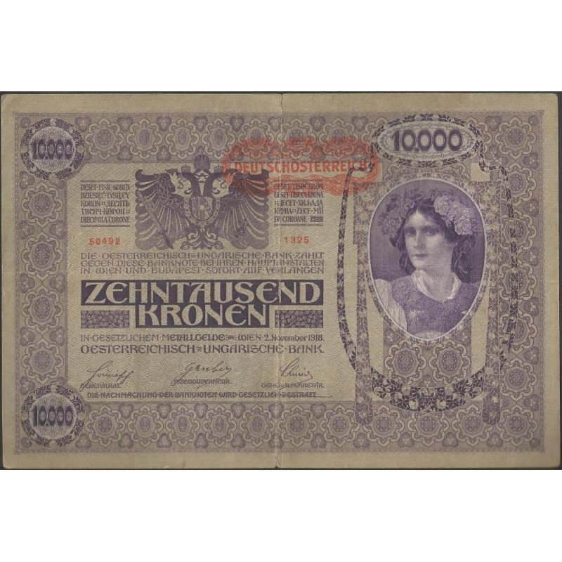 Austria, 10.000 Kronen 2 Nov 1918 P65