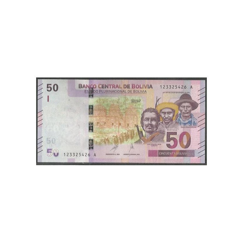 Bolivia, 50 Bolivianos ND2018 Serie A P250-2