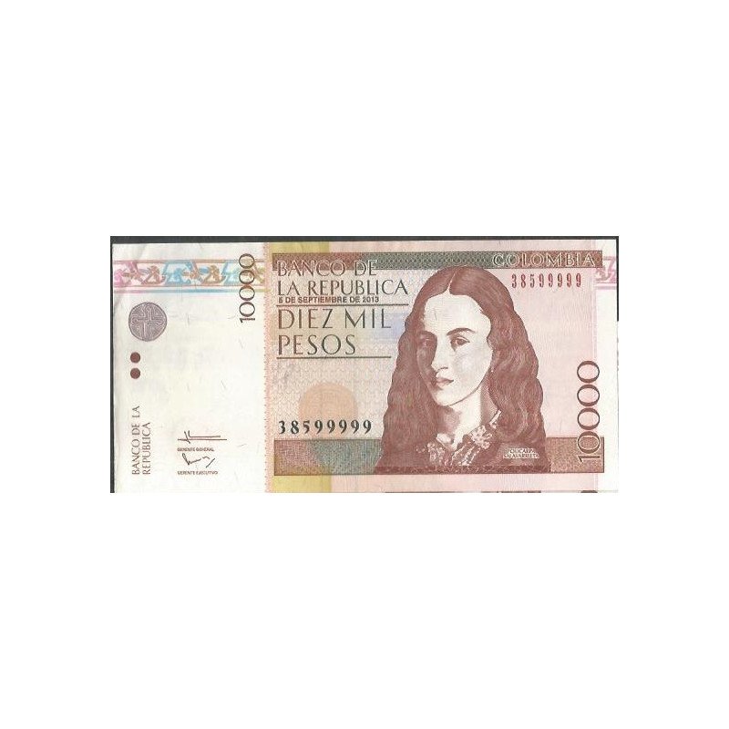Billete de 10.000 Pesos 5 Sep 2013 38599999 BGW644