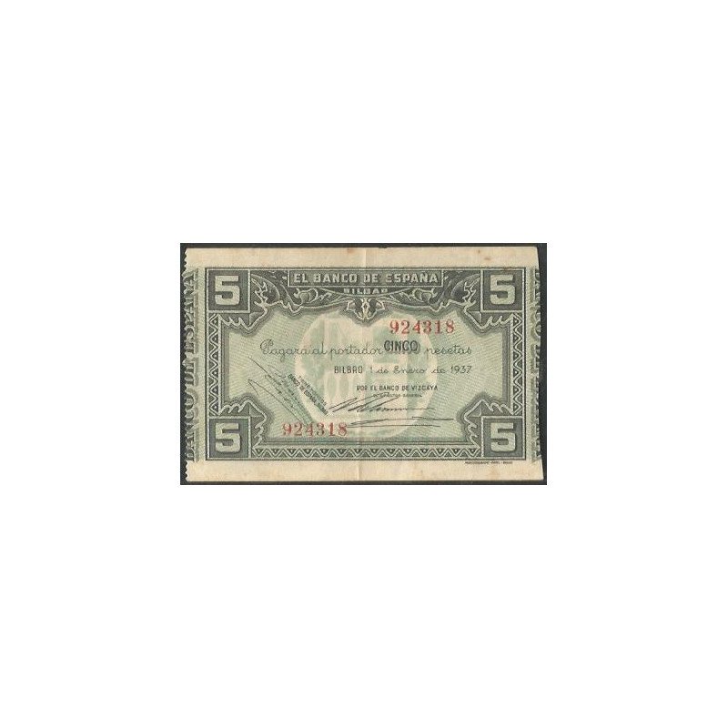España - Bilbao, Banco de Vizcaya, 10 Pesetas 1 Ene 1937 Ps562f