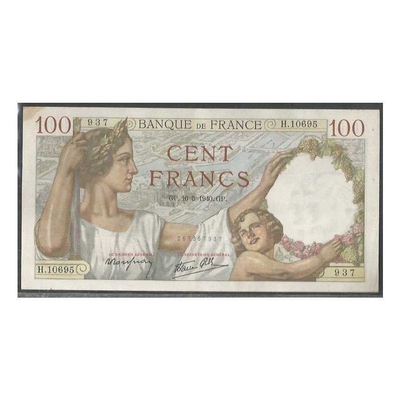 Francia, 100 Francs 16 May 1940 P94