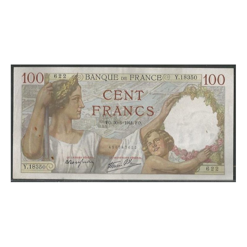 Francia, 100 Francs 30 Ene 1941 P94