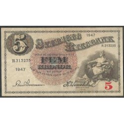 Suecia, 5 Kronor 1947 P33ad