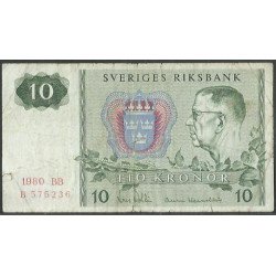 Suecia, 10 Kronor 1980 P52e