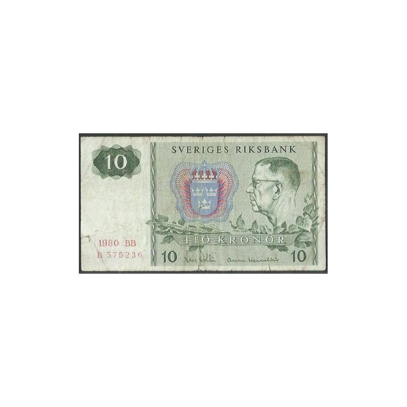 Suecia, 10 Kronor 1980 P52e