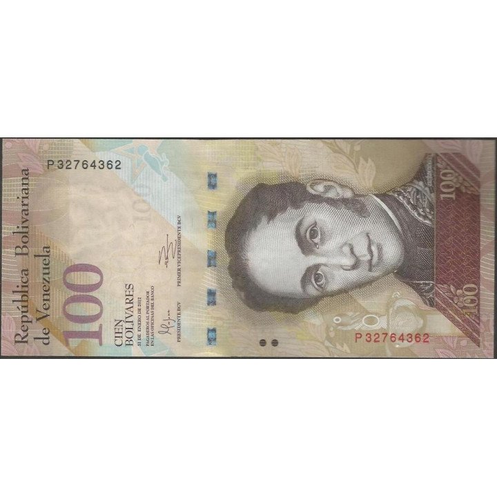 Venezuela 100 Bolivares 31 Ene 2012 P 8 Dig P93e