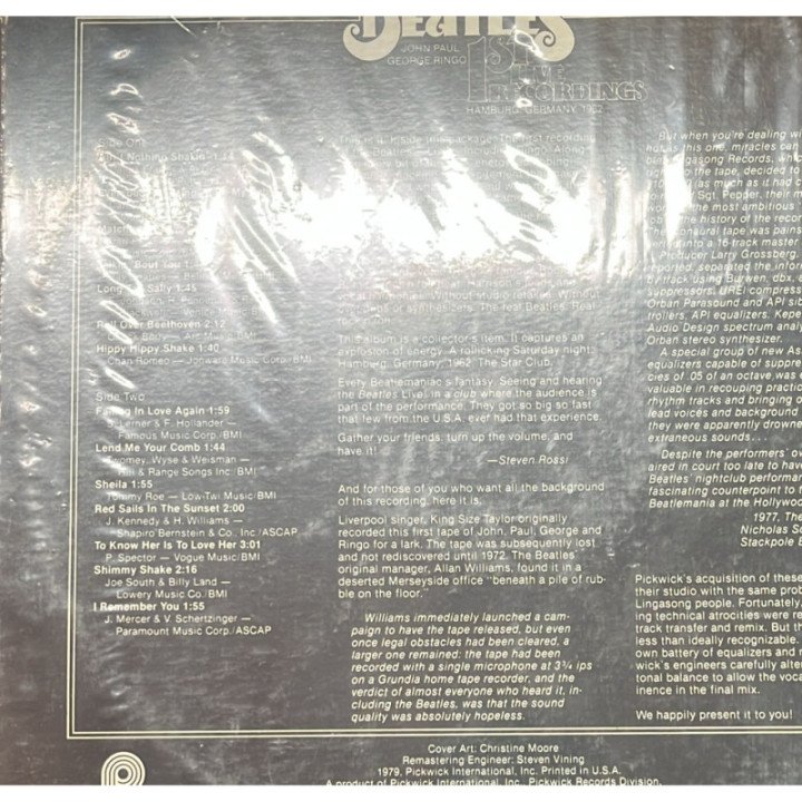 The Beatles - 1st Live Recordings in Hamburg reverso