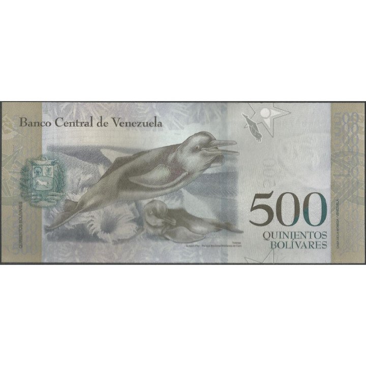 Venezuela 500 Bolivares 18 Ago 20162 A 8 Dig P94a reverso