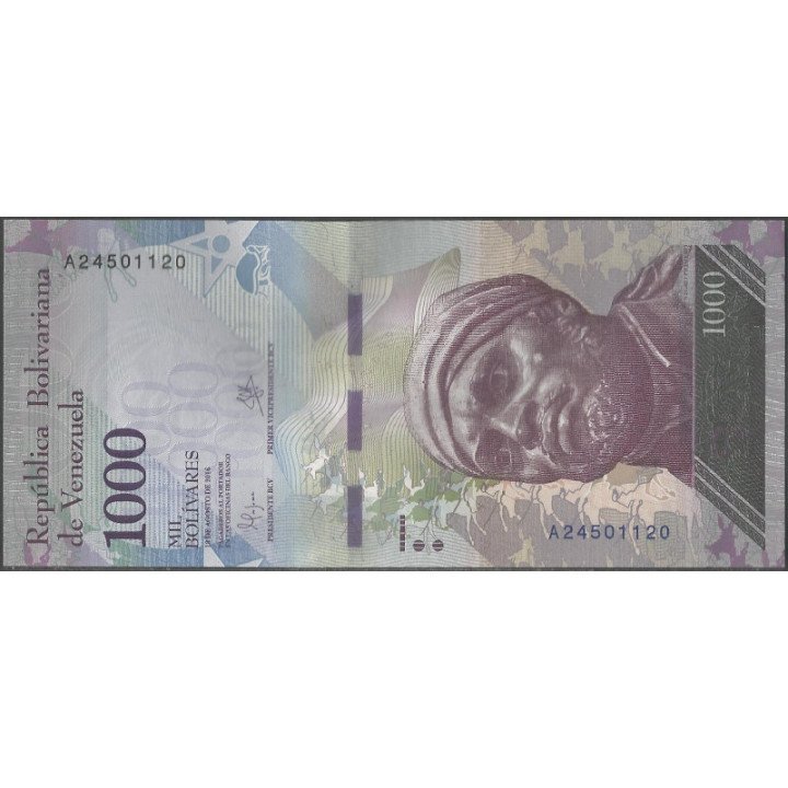 Venezuela 1.000 Bolivares 18 Ago 2016 A 8 Dig P95a