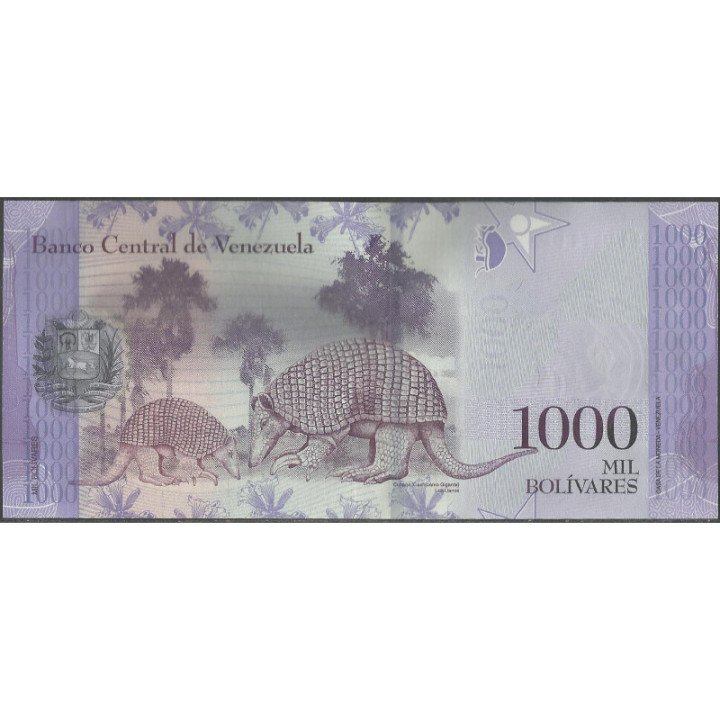 Venezuela 1.000 Bolivares 18 Ago 2016 A 8 Dig P95a reverso
