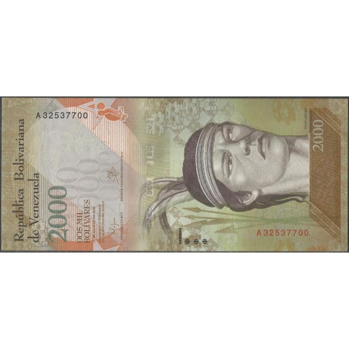 Venezuela 2.000 Bolivares 18 Ago 2016 A 8 Dig P96a