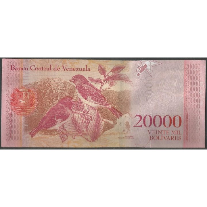 Venezuela 20.000 Bolivares 13 Dic 2017 D 8 Dig P99b reverso