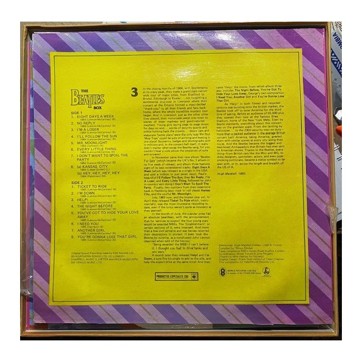 The Beatles - The Beatles Box (8 vinilos) reverso