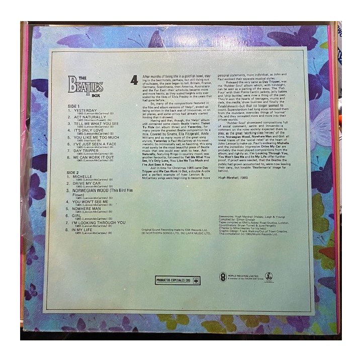 The Beatles - The Beatles Box (8 vinilos) reverso