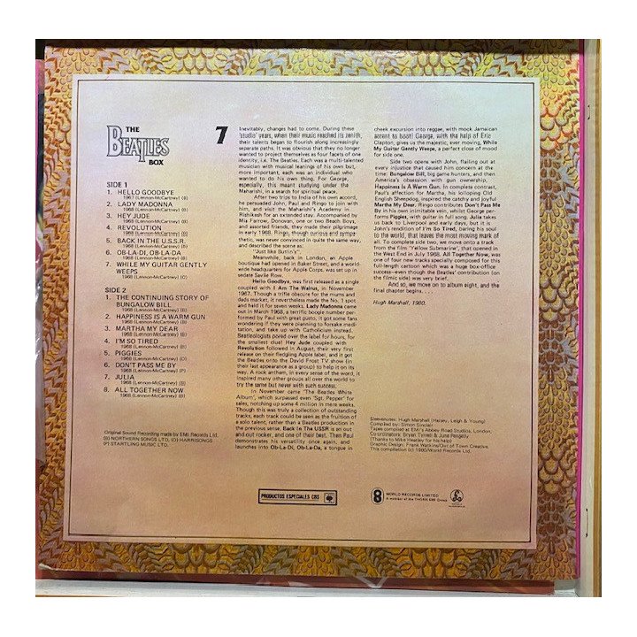 The Beatles - The Beatles Box (8 vinilos) reverso