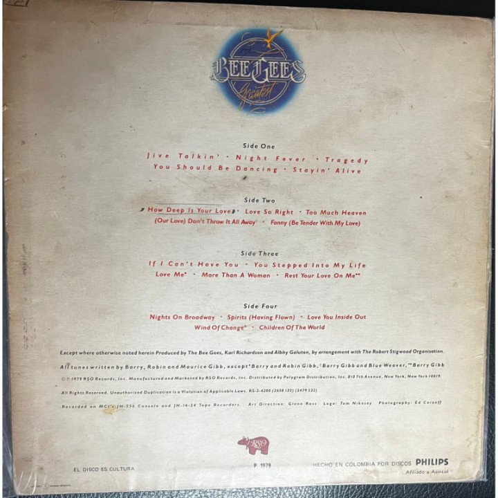 Bee Gees - Greatest (2 VINILOS) reverso