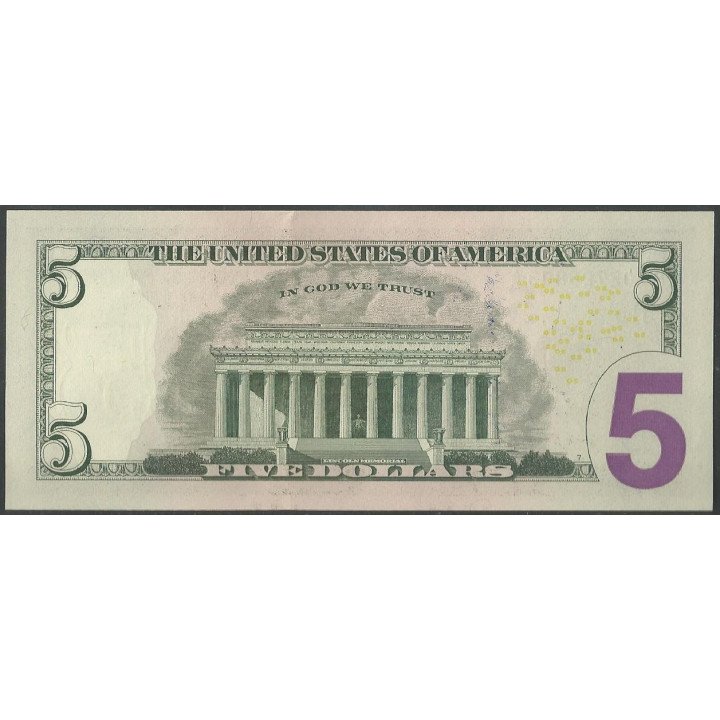 Estados Unidos 5 Dollars 2017A PNEW reverso