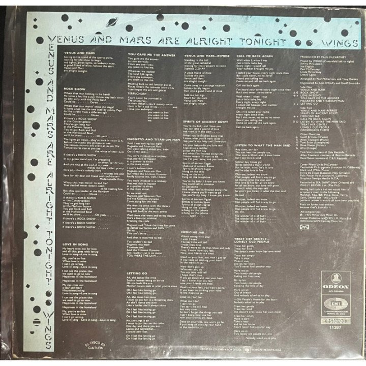 Paul McCartney - Venus and Mars reverso