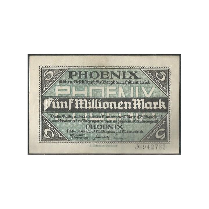 Alemania - Phoenix 5.000.000 Mark 1 Ago 1923