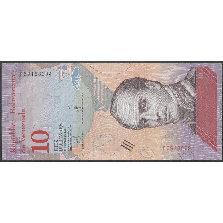 Venezuela 10 Bolivares 15 Ene 2018 F 8 Dig P103