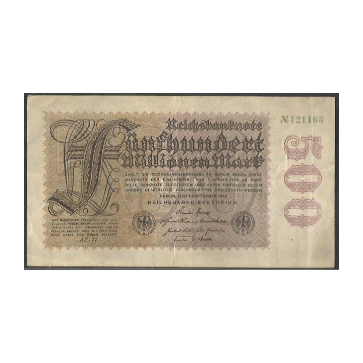 Alemania 500.000.000 Mark 1 Sep 1923 P110d