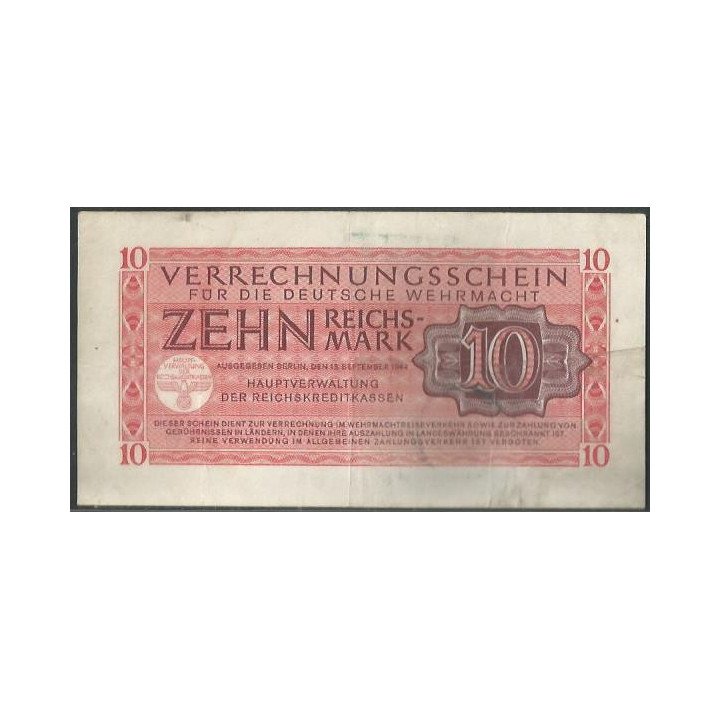 Alemania 3° Reich 10 Reichsmark 15 Sep 1944 PM40