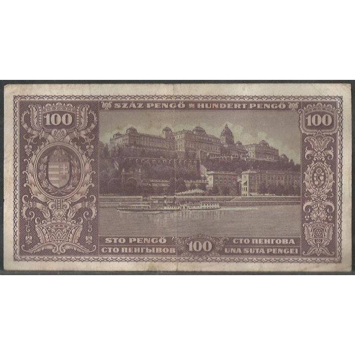 Hungria 100 Pengo 5 Abr 1945 P111b reverso