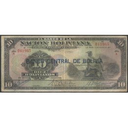 Bolivia 10 Bolivianos ND1929 Serie A P114a