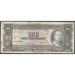Bolivia 100 Bolivianos L 20 Dic 1945 Serie H1 P147
