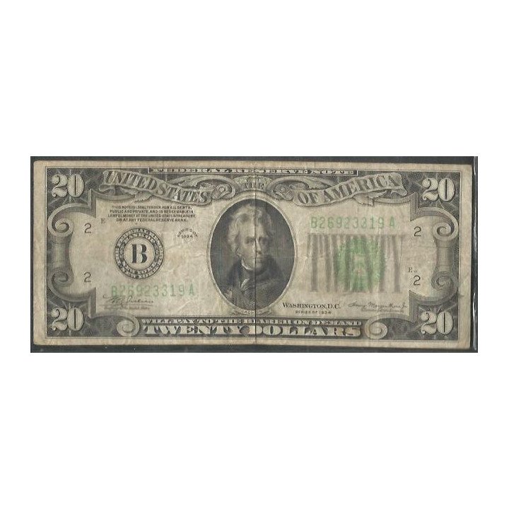 Estados Unidos 20 Dollars 1934 B P431D