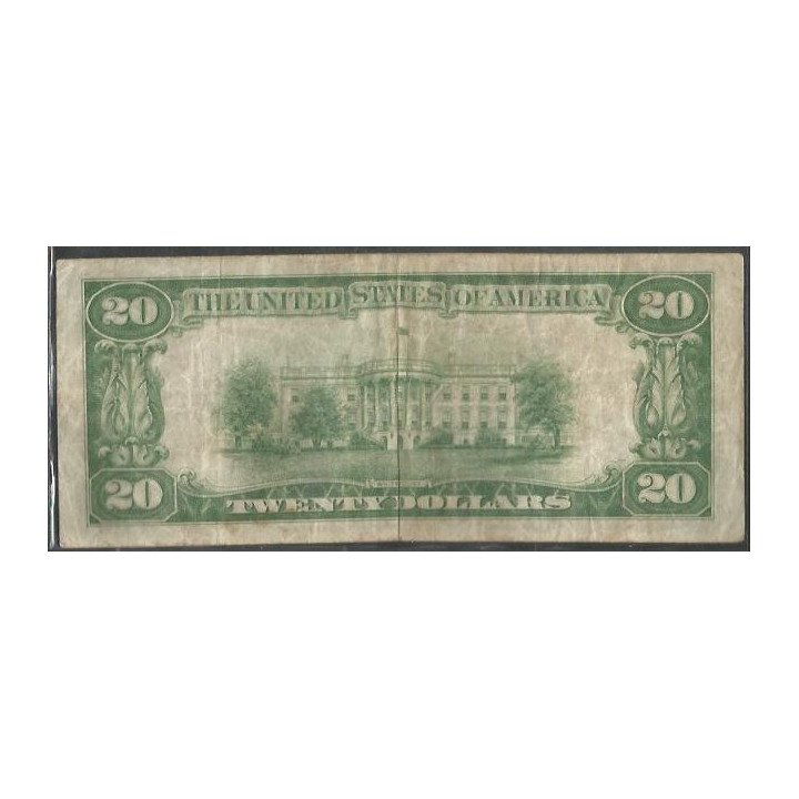 Estados Unidos 20 Dollars 1934 B P431D reverso