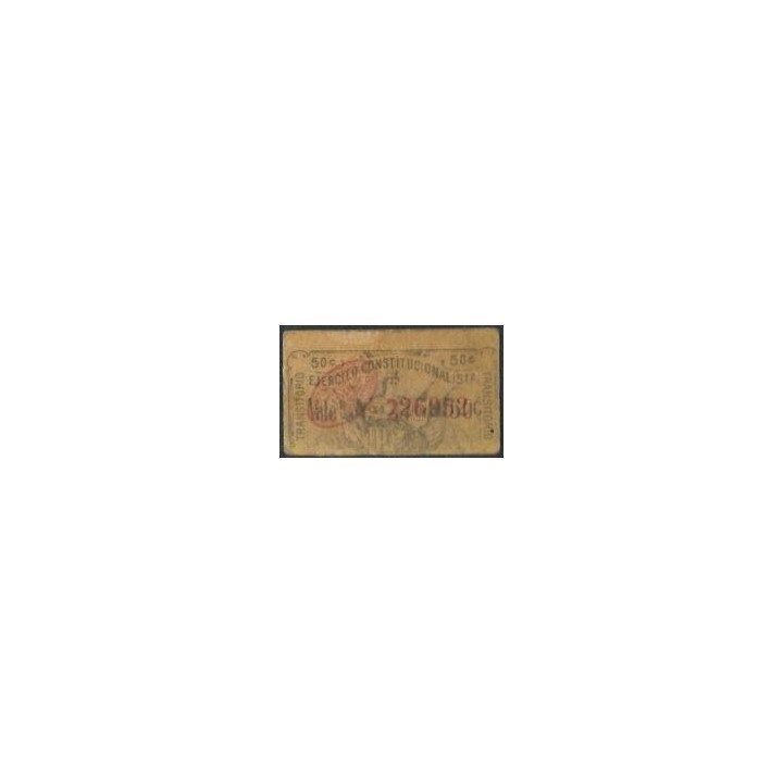 Mexico - Ejercito Constitucional 50 Centavos 1916 Ps989