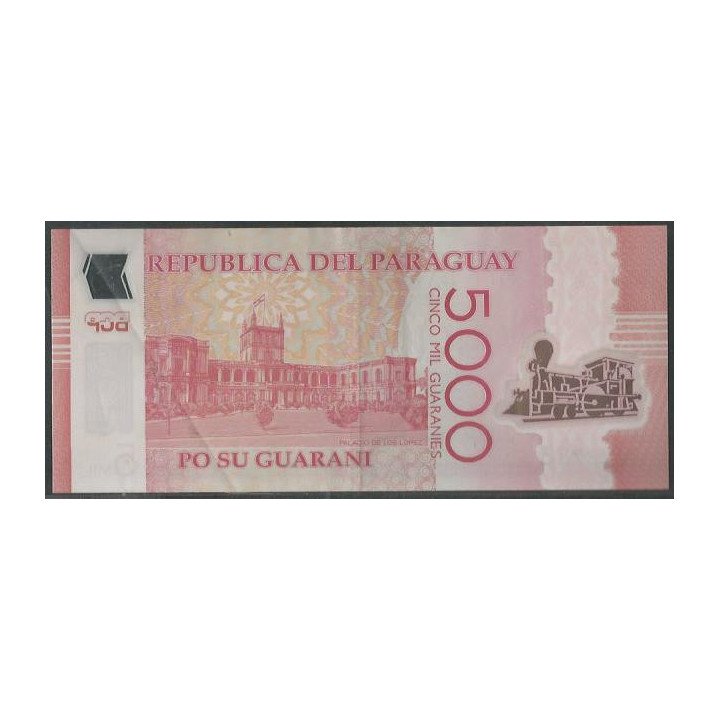 Paraguay 5.000 Guaranies 2011 P234a reverso